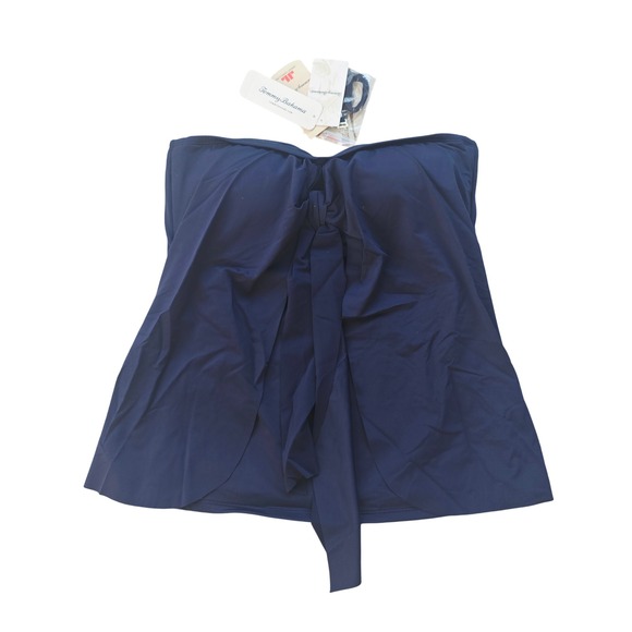 Tommy Bahama 95B NWT Pearl Sarong Wrap Bandeau Tankini Swim Top Mare Navy XS - Picture 3 of 8